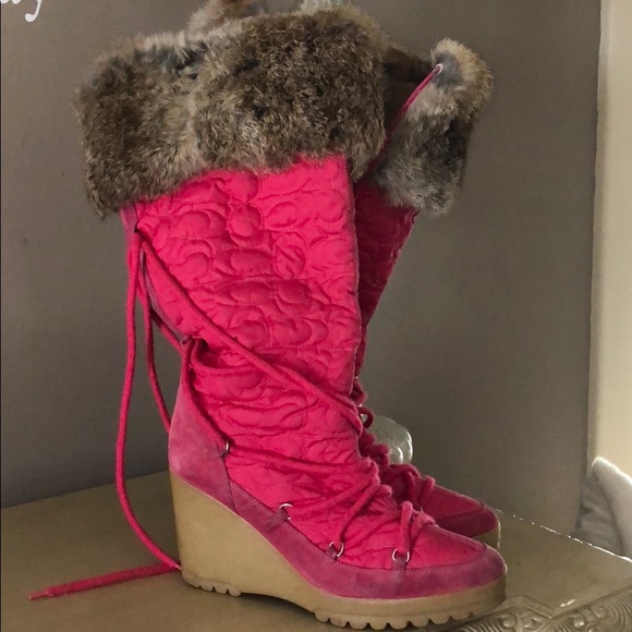 coach pink boots